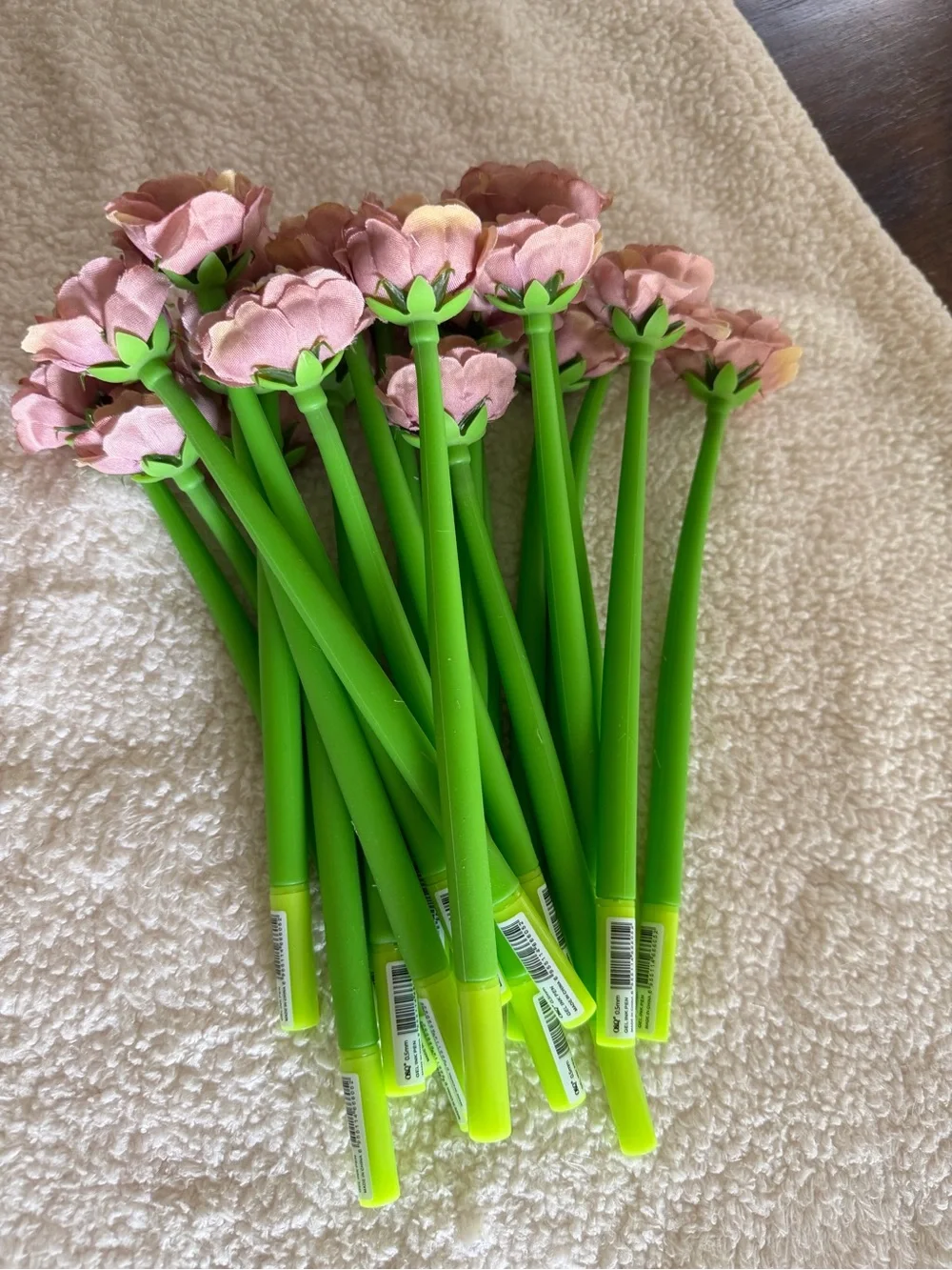 12pcs Pink Blossom Floral Pen